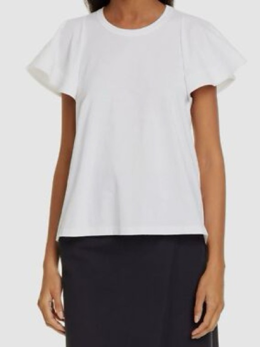 A.L.C. Carrie White Flutter Sleeve Tee Cotton Top Size S